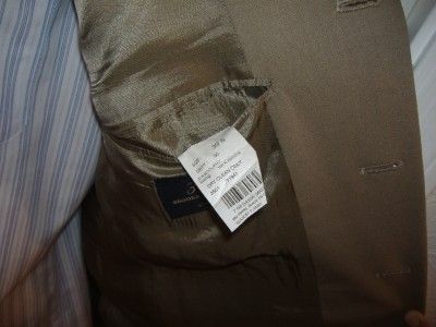 BROOKS BROTHERS 346 Stretch 3Bttn Tan Suit 39S Pleated Dress Pants 30 
