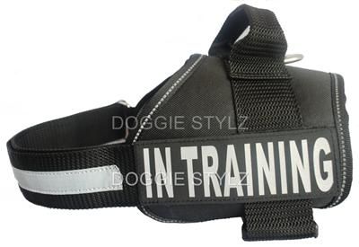 Dog Harness IN TRAINING reflective patches Assistance  