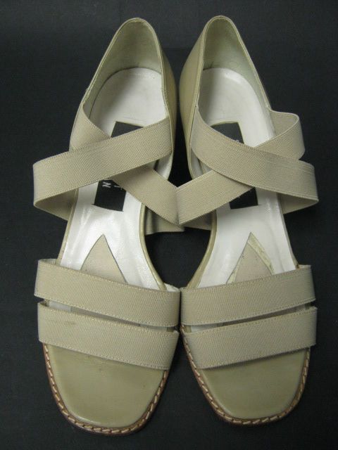 STUART WEITZMAN Beige Elastic Strap Heels Shoes Sz 6  