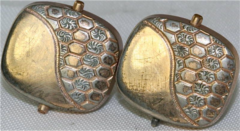 VICTORIAN ANTIQUE CUFF BUTTONS LINKS TWO PIECE  