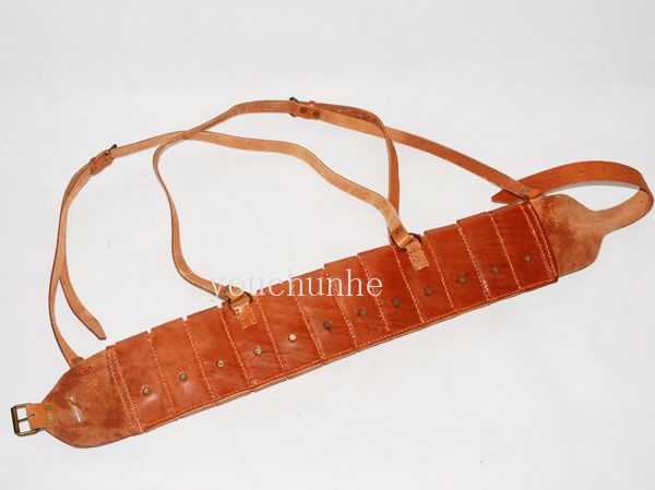   WW2 CHINESE ARMY MAUSER C96 LEATHER CHEST RIG AMMO POUCH  31899  