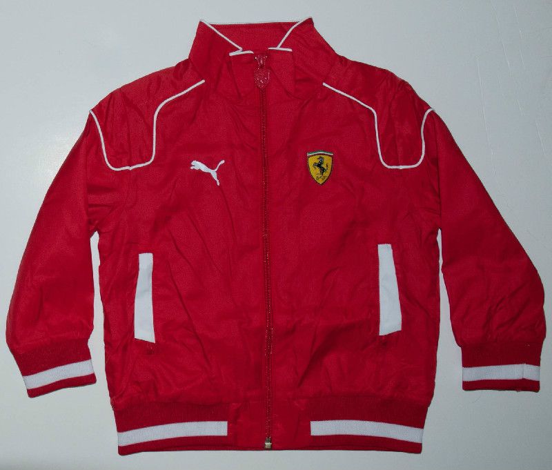 NEW PUMA FERRARI KIDS LIGHT JACKET WINDBREAKER RED  