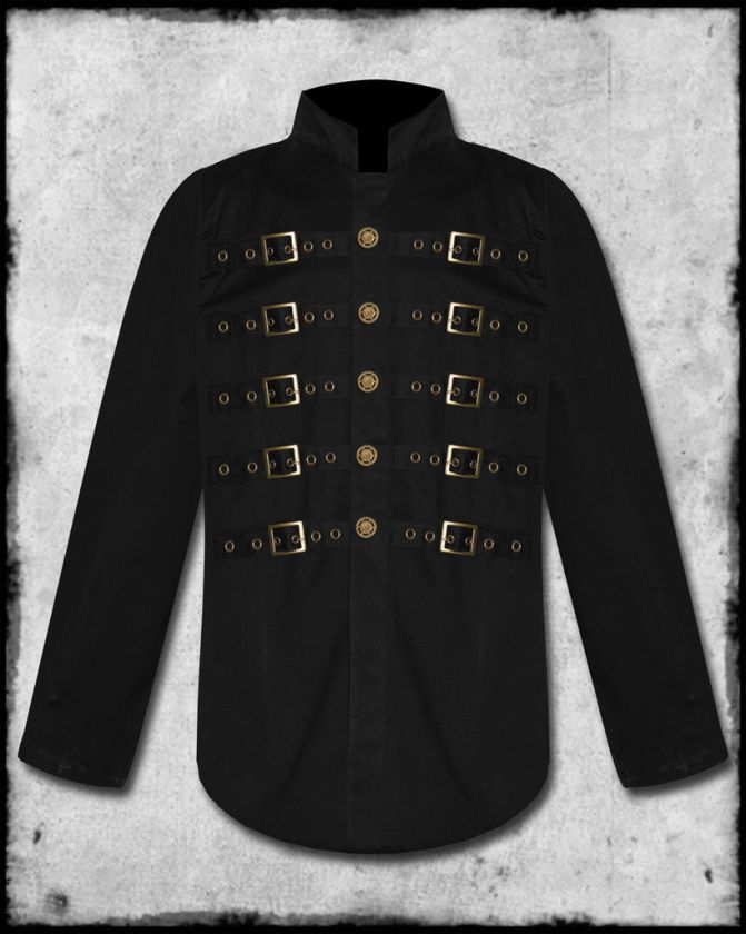 DEAD THREADS BLACK COPPER BUCKLE STEAMPUNK JACKET SHIRT  