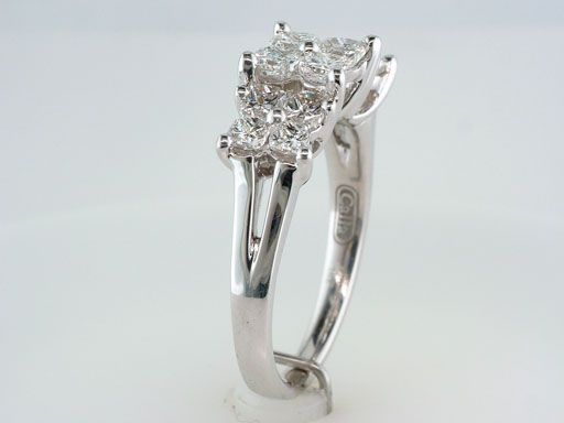   50ct Calla Cut Diamond 18K White Gold Engagement Wedding Ring  