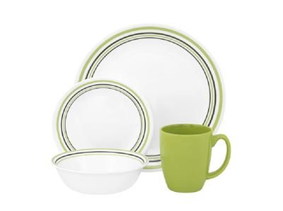 16pc CORELLE GARDEN SKETCH BANDS DINNERWARE SET *NEW  