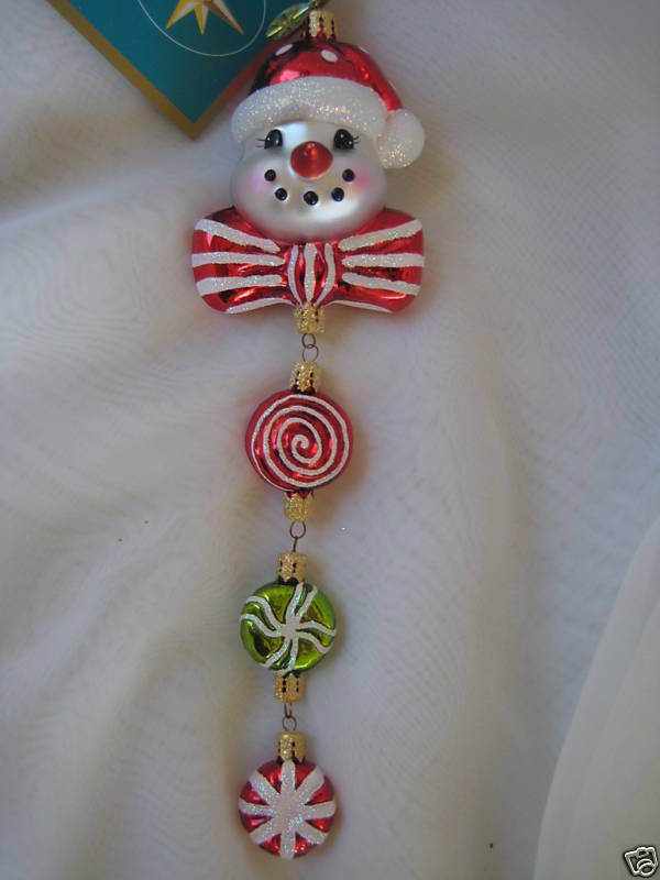 Radko WINTERMINTER CANDY & Snowman ornament NEW RARE RETIRED  