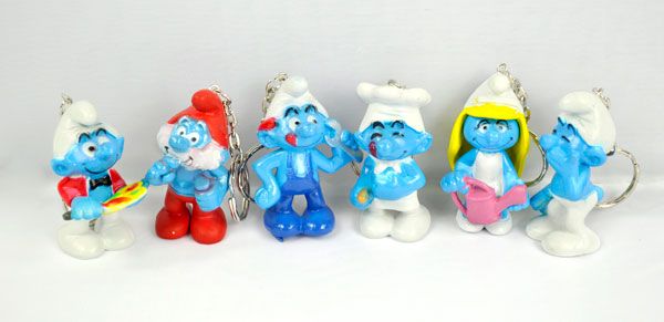 THE SMURFS Charm 2011 3D Movie Model The Smurfs Keychain Figure  