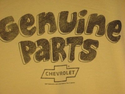 Large NEW Junior Tshirt Yellow Chevrolet Genuine Parts  