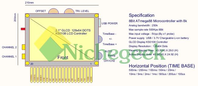 2cm x 1 3cm 6 2 1 glcd 128x64 ks0108 7 slop 5 % 8 trigger level 0 5 1