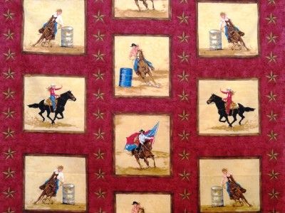 New Barrel Racing Girls Fabric BTY Horse Rodeo Western Country 35 