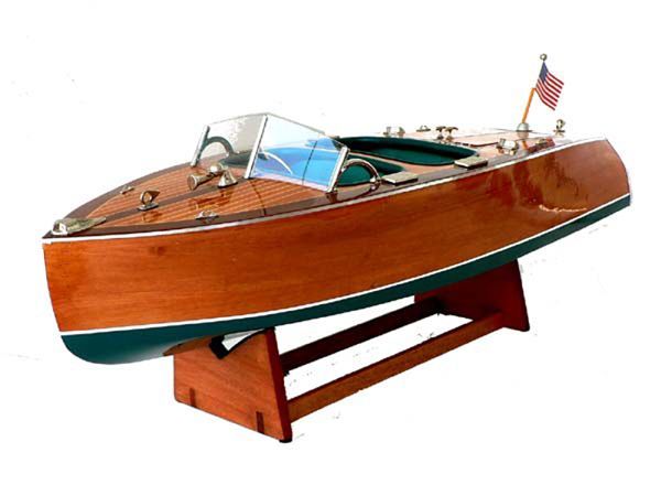 CHRIS CRAFT DOUBLE COCKPIT MOTORBOAT WOOD MODEL   NEW  