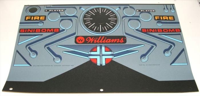 Williams Sinistar Upright Control Panel Overlay, CPO  