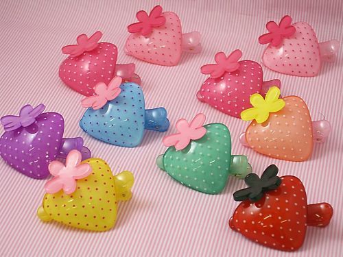 Wholesale lot of Color Strawberry Girl Cute Hair Clips  
