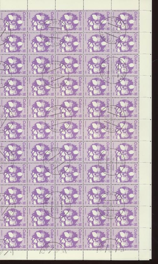 CUBA 1983 FLOWERS SET OF 4 IN CTO SHEETS Of 100 (400 Stamps)  