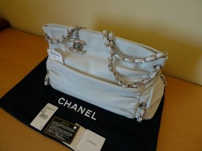 CHANEL Gray Sharpei Chain Around Bag Purse New W Tags  