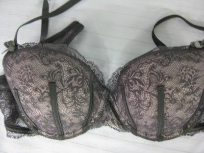 Nice Womens La SENZA Bra Sz 34C Dark Grey/Pink  