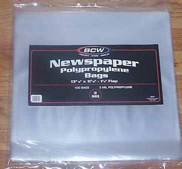 50 NEWSPAPER COLLECTOR STORAGE BAGS ARCHIVAL SAFE  