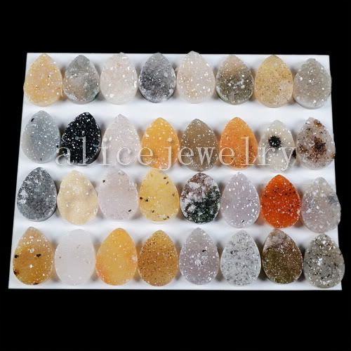 32Pcs Natural Agate Druzy Geode Cabochon CAB Y03300  