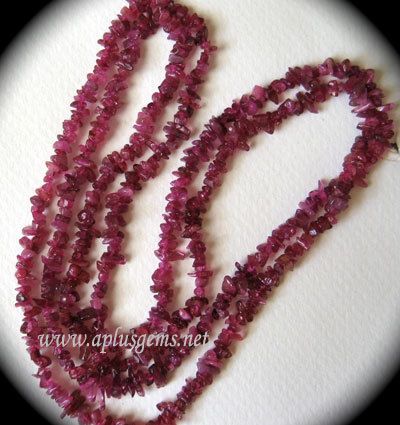 Beautiful 34 Pink Tourmaline Chip Necklace  