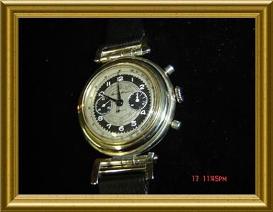 CUBA STERLING Circa 1940s Cuervo y Sobrinos Chronograph Wristwatch