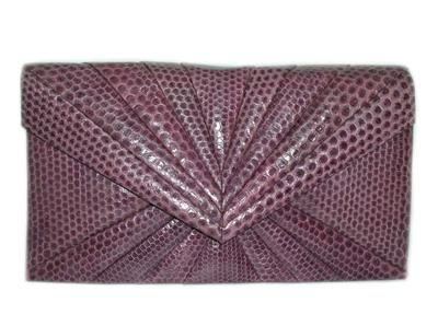 SLEEK Vintage Purse LIZARD Clutch Exotic Skin Purse Reptile Shoulder 