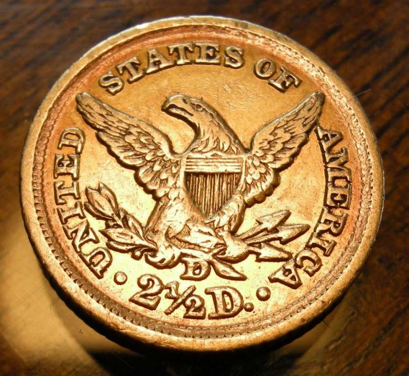 1850 D Dahlonega $2 1/2 $2.50 GOLD QUARTER EAGLE original coin rare 