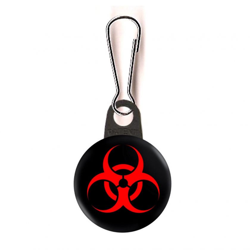 BIOHAZARD ZIPPER PULL+ FREE 1 BUTTON   danger/cool  