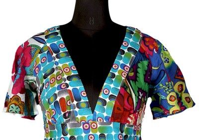 New $130 Desigual Cotton Floral Printed Tunic Blouse Top Medium M 6 8 