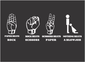 Funny T shirt, tshirt, Rock Paper Scissors BJ Sizes S 3XL  