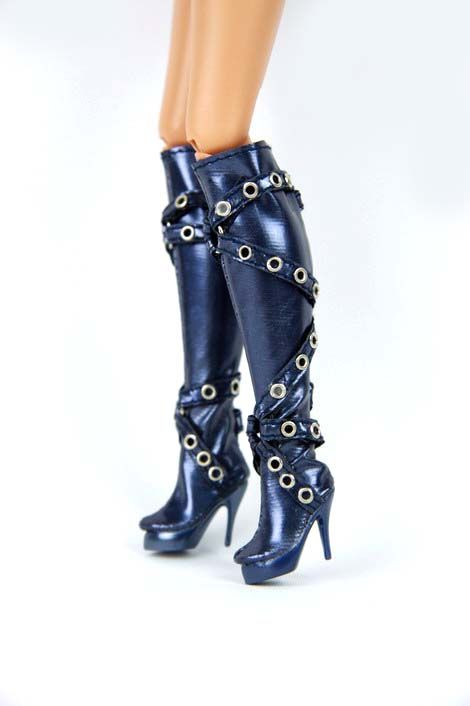 B331 Blue Designer Fashion Long Boots for Barbie FR G  