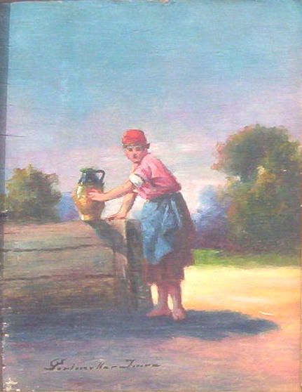 Antique Imre Perlmutter Hungarian Peasant Paintings  