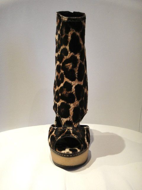   /Miu Miu Leopard Print Pony Calf Hair Boots Shoes IT37/US7 NIB  