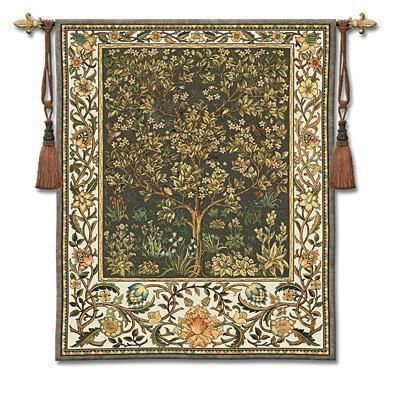 Tree of Life Umber Mille Fleur Wall Tapestry W. Morris  