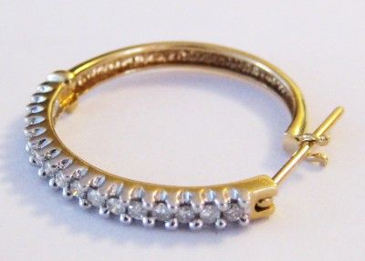   16 Real Diamonds Single Hoop Earring 2.2 Grams Scrap or Wear  