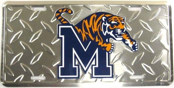 UNIVERSITY OF MEMPHIS METAL LICENSE PLATE TIGERS L605  