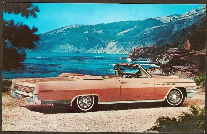 This is a beautiful chrome advertising postcard from Irvs Buick Sales 