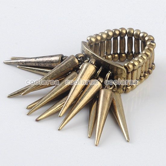 Vintage Punk Rock Gothic Spike Rivet Studs Stretchy Finger Ring S7 