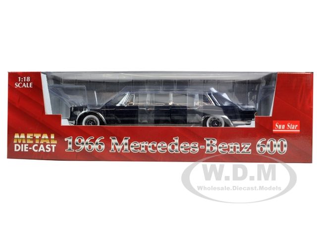 1966 MERCEDES 600 LIMO BLUE 118 DIECAST MODEL CAR  