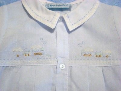 HAND~EMBROIDERED BOYS COMING HOME BLUE LAYETTE SET  