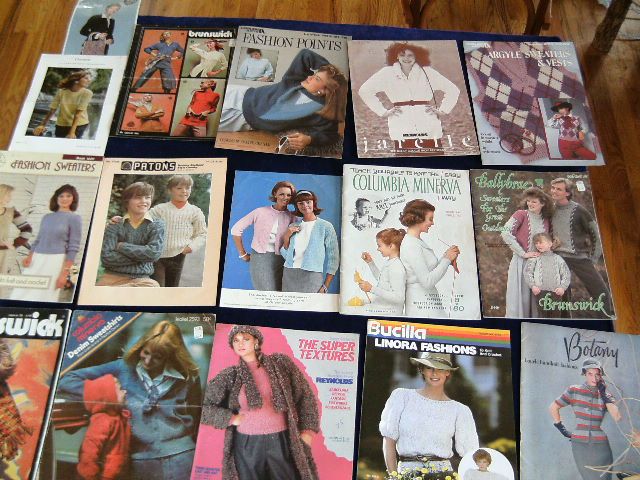 Vintage Knit Knitting Pattern book Huge Lot of 16 1950s 80s Sweaters 