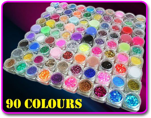 90 PCS Nail Acrylic Powder Slice Paillette Spangles  