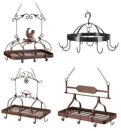 VARIETY OF 4 UNIQUE HANGING POT RACKS  