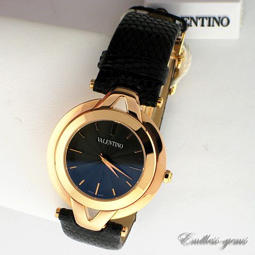 VALENTINO LADIES GOLD ROSE GOLD TONE BLK DIAL WATCH V38SBQ5009S009 $ 