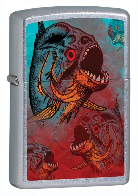 Killer Tropical Fish Piranha Chrome Zippo Lighter New  