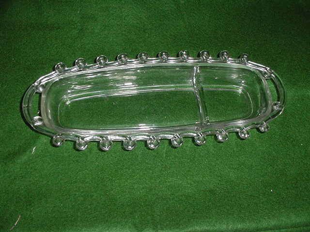 Heisey Lariat Crystal Celery and Olive Dish, Rare  