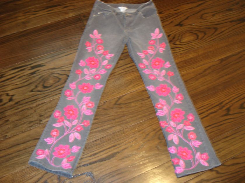 Ladies Lilly Pulitzer Embroidered Floral Jeans Size 0  