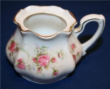 Vintage RS Germany Prussia Mustard Jar Pot Pink Roses  