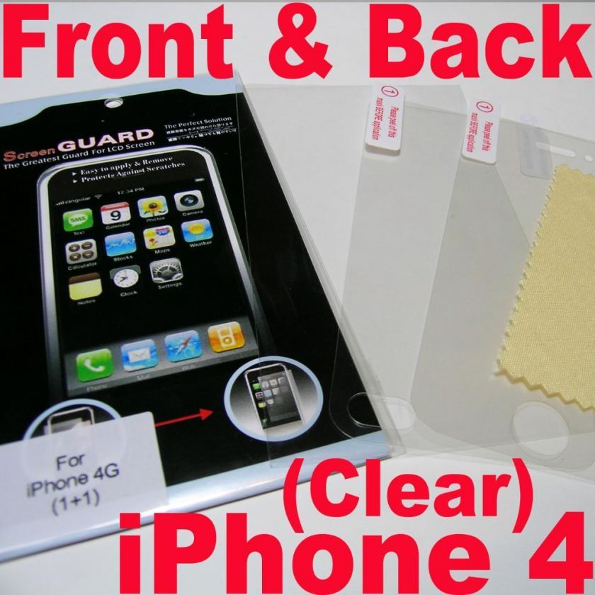 iPhone 4 4G Screen Protector Guard Front & Back (Clear)  