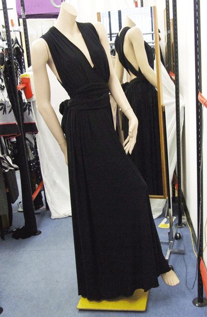   BNWT Stuinning Cruise/Holiday Long Black Multi Wear Dress US 8  