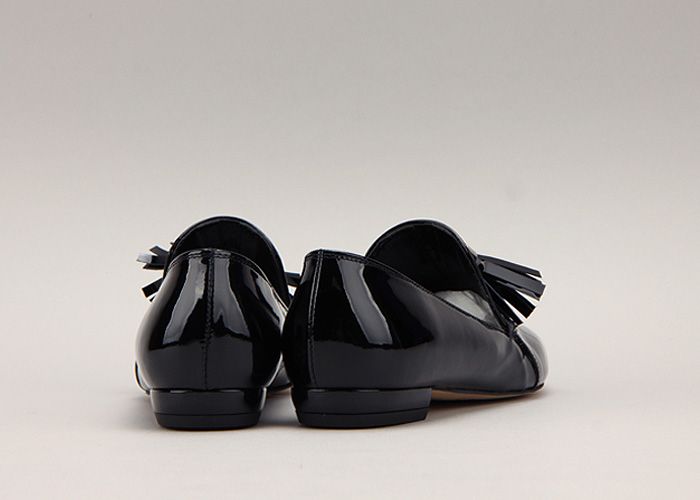 11237 Patent Leather Fringe Handmade Ballet Flats Black US  